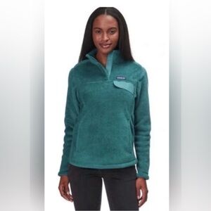 Patagonia Teal Snap Fleece Pullover Cabincore